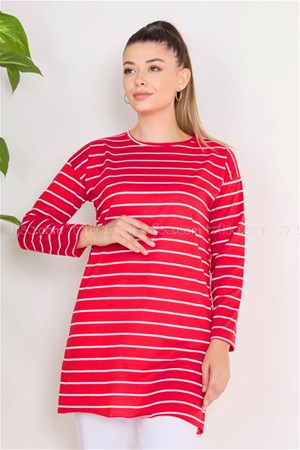 تونيك أحمر (خدمة الدفع عند الباب - القياسات المتوفرة s,m,l,xl,xxl)